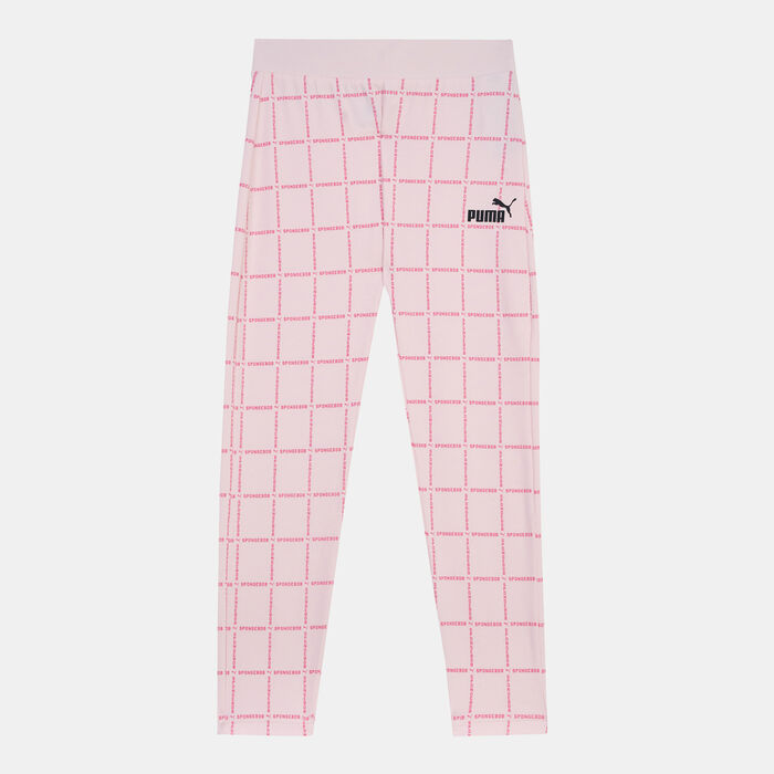 PUMA Kids' x Spongebob Printed Leggings (Older Kids) Pink image number 0