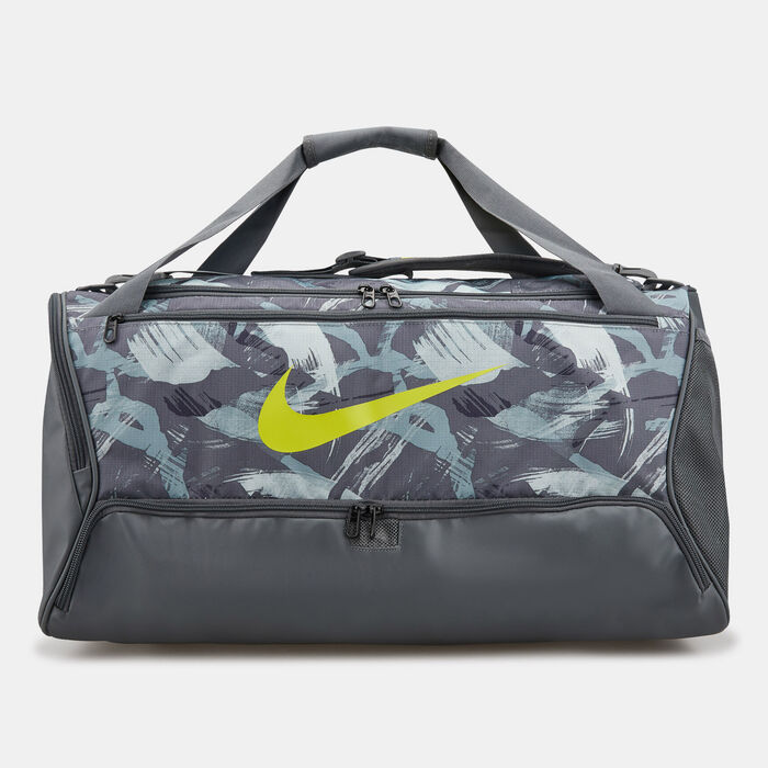Nike Men's Brasilia Printed Duffel Bag Grey Nike Men's Brasilia Printed Duffel Bag Grey image number 0