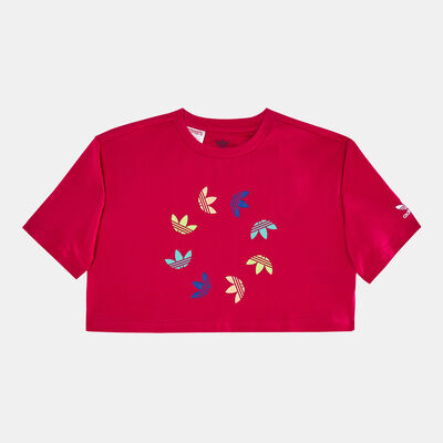 adidas Originals Kids' Adicolor Cropped T-Shirt Pink