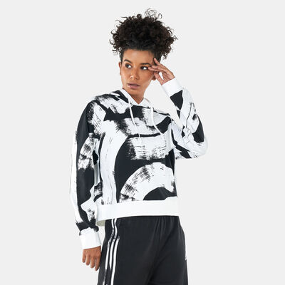 adidas Women's Essential Printed Relaxed Hoodie Multi-Color
