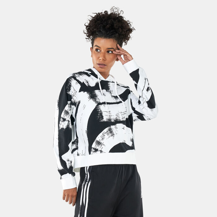 adidas Women's Essential Printed Relaxed Hoodie Multi-Color image number 0