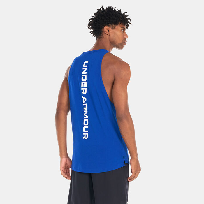 Under Armour Men's Baseline Cotton Tank Top Blue Under Armour Men's Baseline Cotton Tank Top Blue image number 1