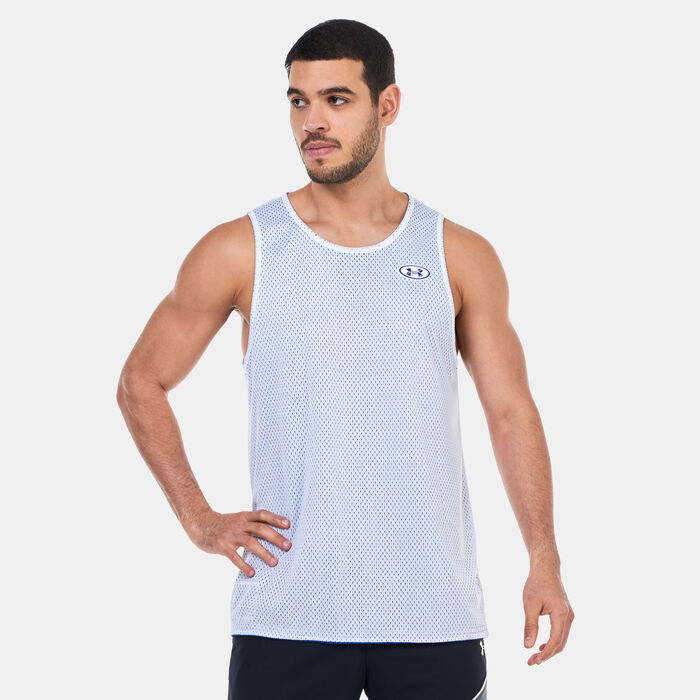 Under Armour Men's UA Baseline Reversible Basketball Jersey Blue Under Armour Men's UA Baseline Reversible Basketball Jersey Blue image number 3
