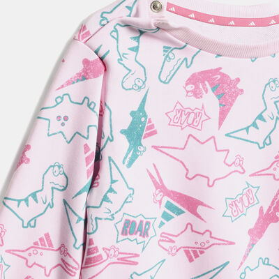 adidas Kids' Seasonal Essentials Adiraptor Sweatshirt And Joggers Set Pink adidas Kids' Seasonal Essentials Adiraptor Sweatshirt And Joggers Set Pink