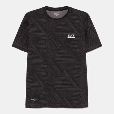 EA7 Emporio Armani Men's Allover Print T-Shirt Brown