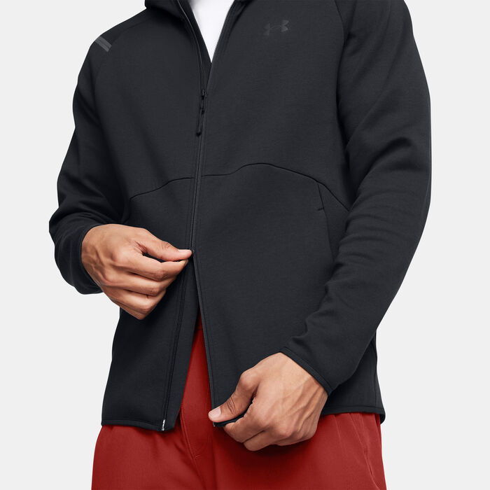 Under Armour Men's Unstoppable Fleece Full-Zip Hoodie Black Under Armour Men's Unstoppable Fleece Full-Zip Hoodie Black image number 7