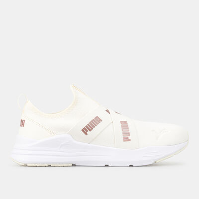 PUMA Women's Wired Run Metallics Slip-On Shoe Ivory