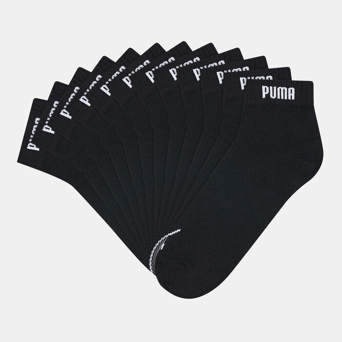 PUMA Men's Elements Quarter-Crew Socks (6 Pack) Black image number 0