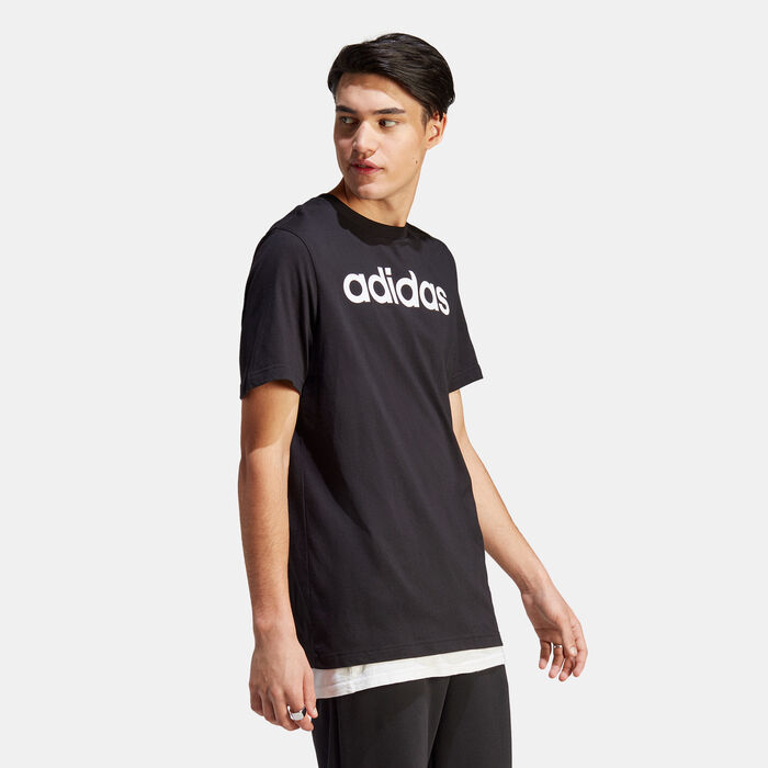 adidas Men's Essentials Linear Embroidered Logo T-Shirt Black adidas Men's Essentials Linear Embroidered Logo T-Shirt Black image number 2