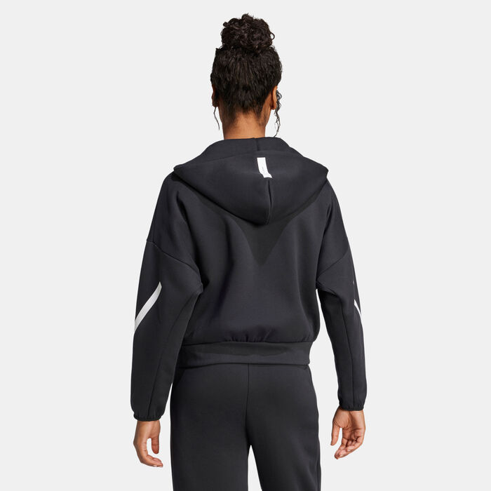 adidas Women's Z.N.E. Full-Zip Hoodie Black adidas Women's Z.N.E. Full-Zip Hoodie Black image number 1