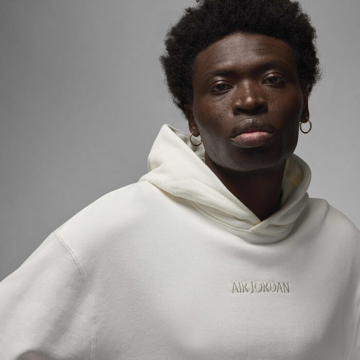 Jordan Men's Wordmark Fleece Hoodie White image number 2