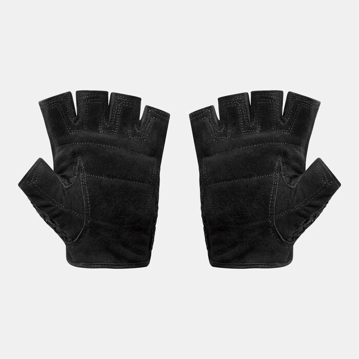Body Sculpture Mesh Cotton/Leather Fitness Gloves Black image number 1