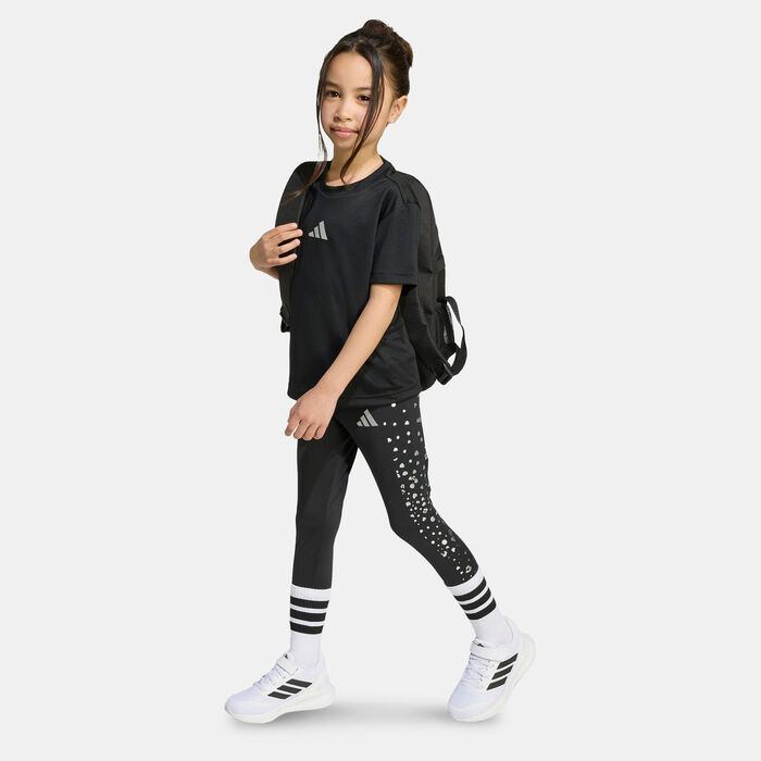 adidas Kids' Train Essentials T-Shirt And Tights Set Black image number 2