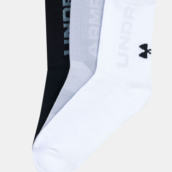 Under Armour 3-Maker Mid-Crew Training Socks (3 Pairs) Black image number 1