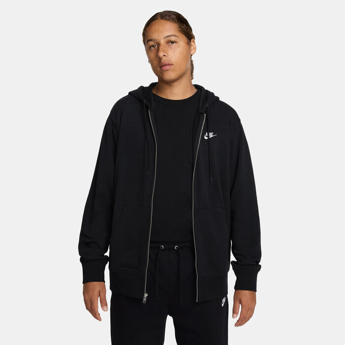 Nike Men's Club French Terry Full-Zip Hoodie Black Nike Men's Club French Terry Full-Zip Hoodie Black image number 0