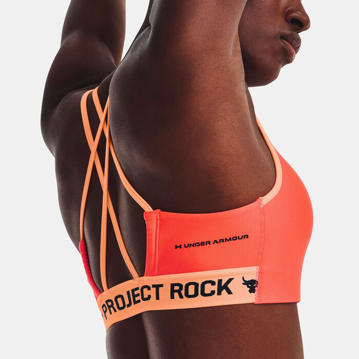 Under Armour Women's Project Rock Crossback Family Sports Bra Orange Under Armour Women's Project Rock Crossback Family Sports Bra Orange image number 2