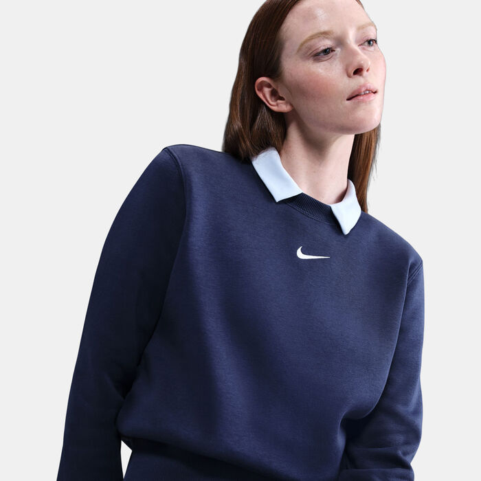 Nike Women's Sportswear Phoenix Fleece Sweatshirt Blue Nike Women's Sportswear Phoenix Fleece Sweatshirt Blue image number 5