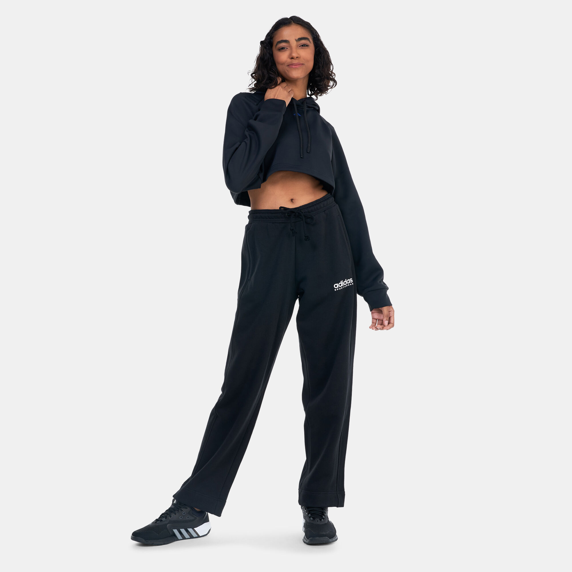 Adidas cropped tracksuit womens clearance