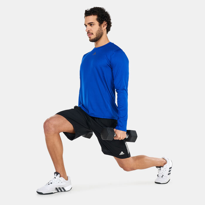 adidas Men's HIIT Long Sleeve Training T-Shirt Blue adidas Men's HIIT Long Sleeve Training T-Shirt Blue image number 2