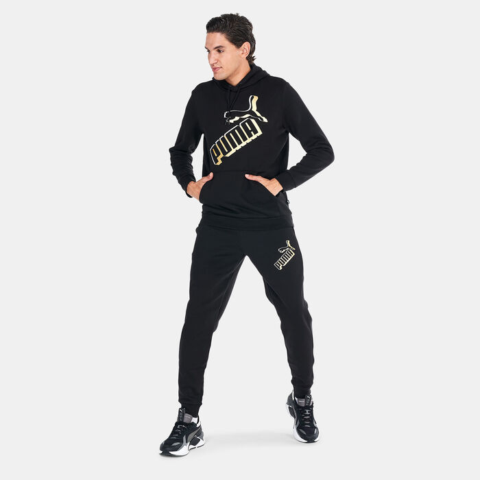 PUMA Men's Essentials+ Big Logo Hoodie Black PUMA Men's Essentials+ Big Logo Hoodie Black image number 2