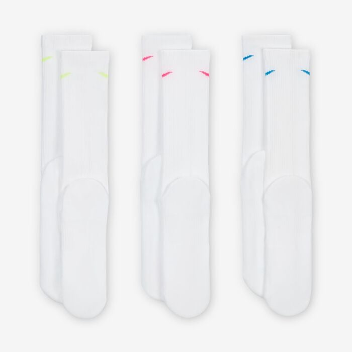 Nike Everyday Plus Cushioned Training Crew Socks (3 Pack) White Nike Everyday Plus Cushioned Training Crew Socks (3 Pack) White image number 2