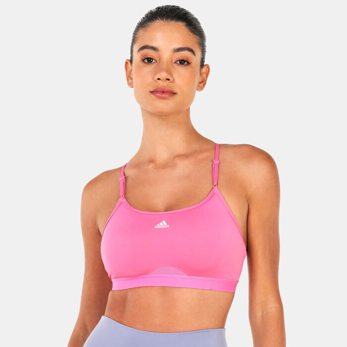 adidas Women's Aeroreact Training Sports Bra Pink adidas Women's Aeroreact Training Sports Bra Pink image number 0