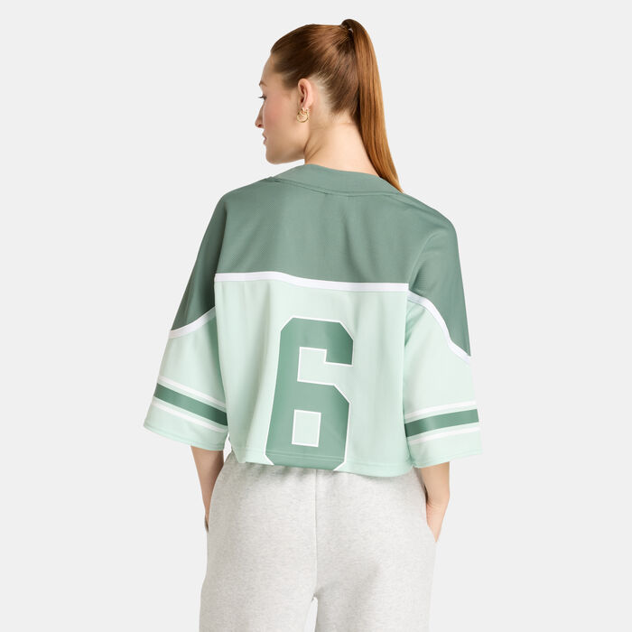 New Balance Women's Jersey Mesh T-Shirt Green New Balance Women's Jersey Mesh T-Shirt Green image number 1