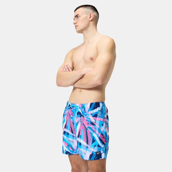Speedo Men's Digital Printed Leisure Swimming Shorts Blue image number 0