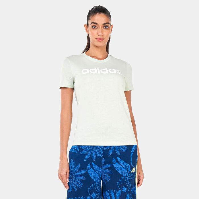 adidas Women's Essentials Slim Logo T-Shirt Green adidas Women's Essentials Slim Logo T-Shirt Green image number 0
