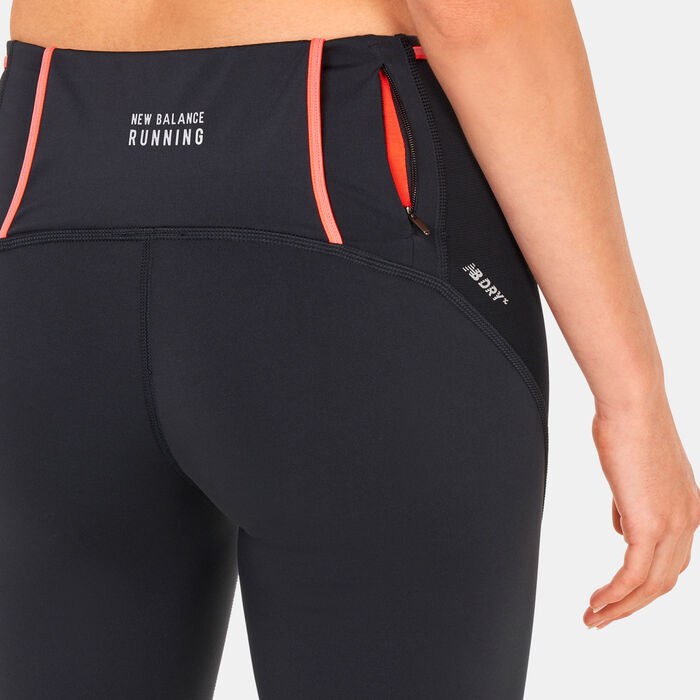 New Balance Women's Graphic Impact Run Cropped Leggings Red New Balance Women's Graphic Impact Run Cropped Leggings Red image number 3