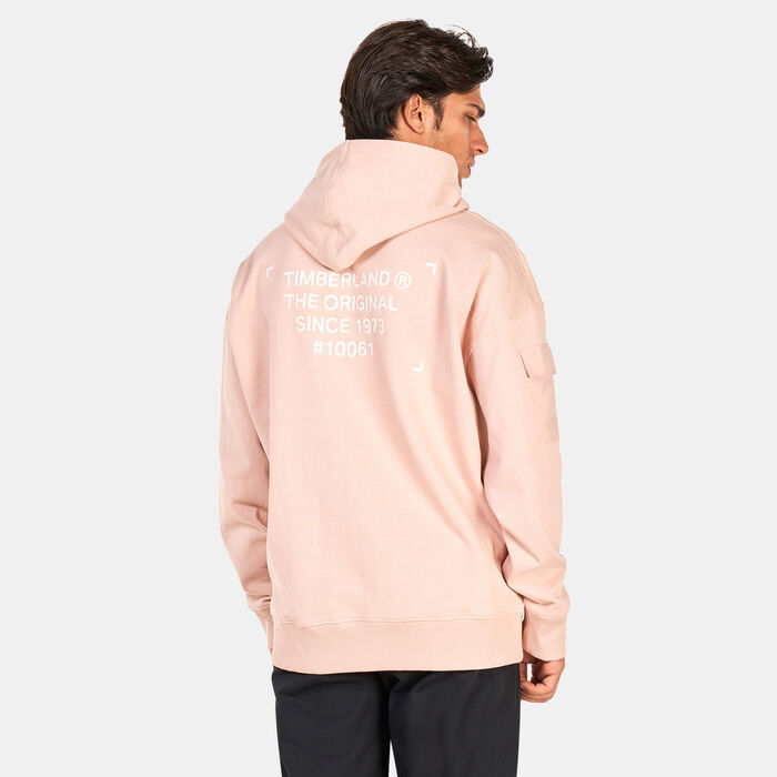 Timberland Men's Progressive Utility Mixed Media Hoodie Pink Timberland Men's Progressive Utility Mixed Media Hoodie Pink image number 1