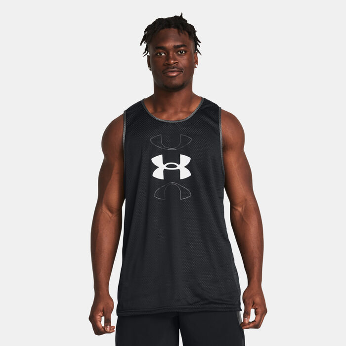 Under Armour Men's Zone Reversible Basketball Top Grey image number 2