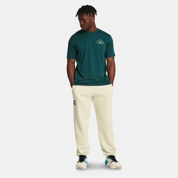 Under Armour Men's Project Rock Sweatpants White Under Armour Men's Project Rock Sweatpants White image number 2