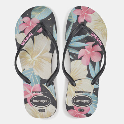 Havaianas Women's Slim Floral Flip Flops Black Havaianas Women's Slim Floral Flip Flops Black