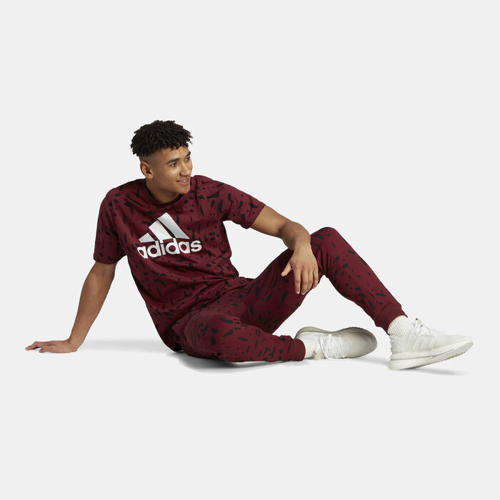 adidas Men's Essentials Big Logo Printed T-Shirt Red image number 2