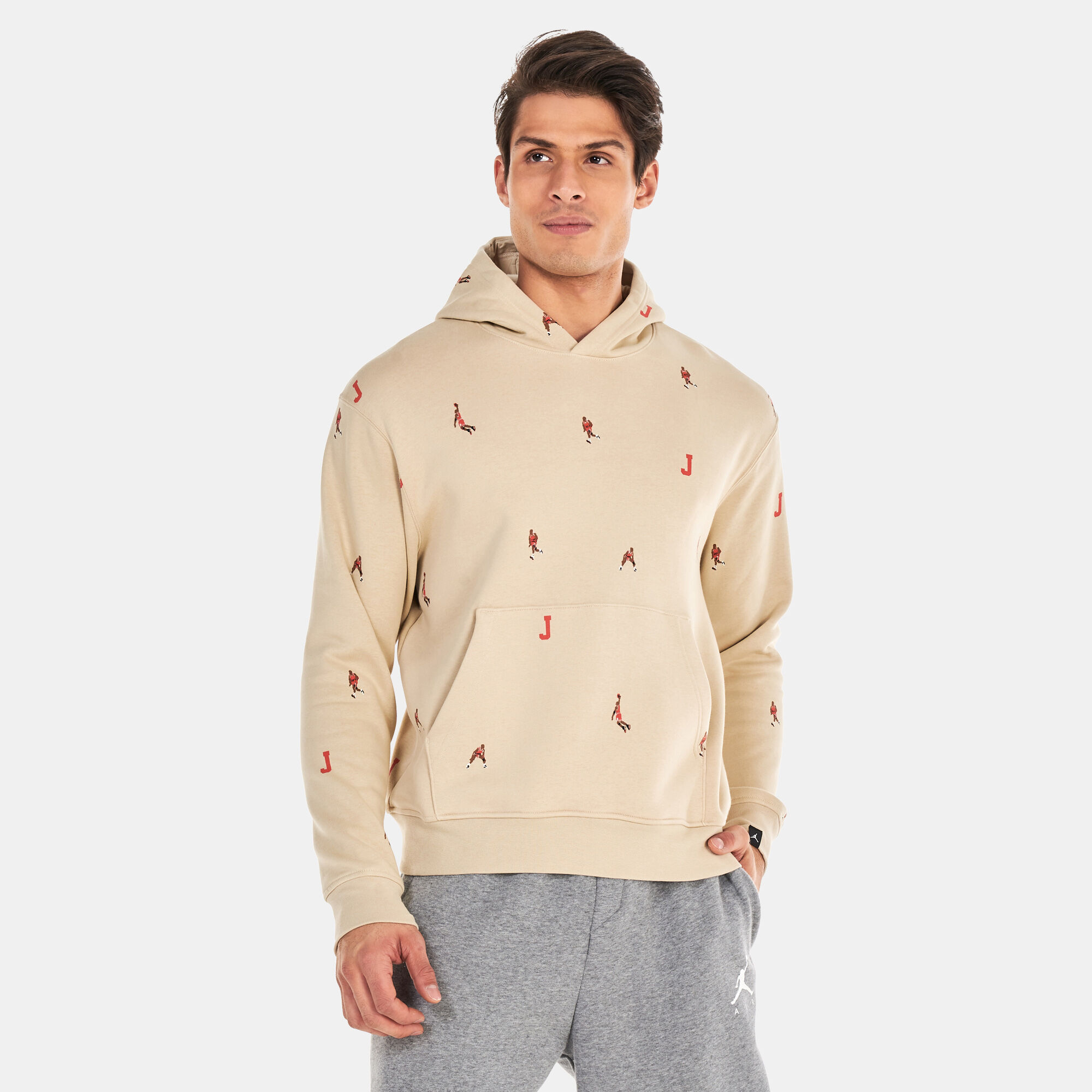 Men s Essentials Holiday Jumpman Fleece Hoodie Brown Jordan in KSA SSS