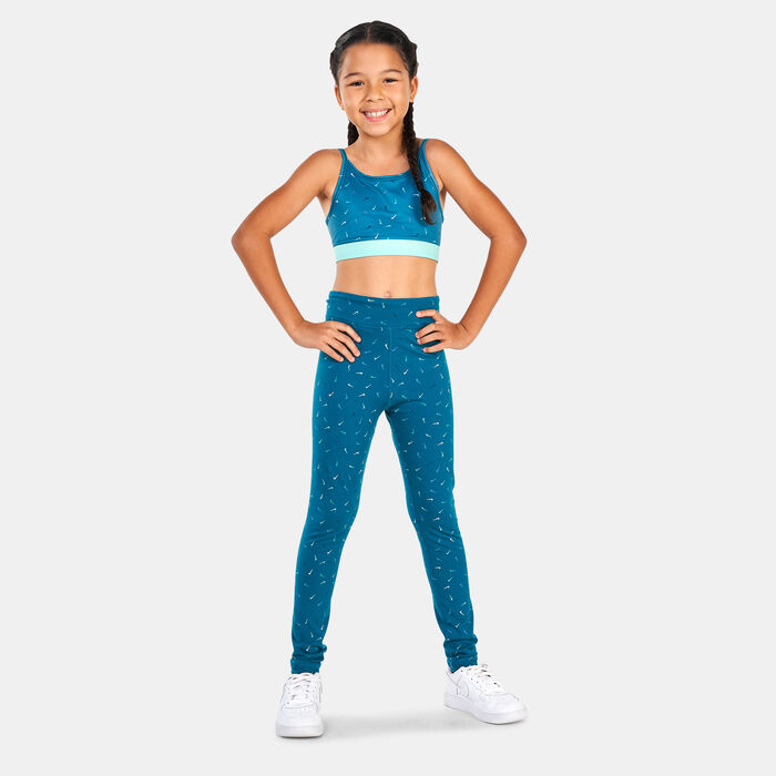 Nike Kids' One Logo Print Sports Bra Blue image number 2