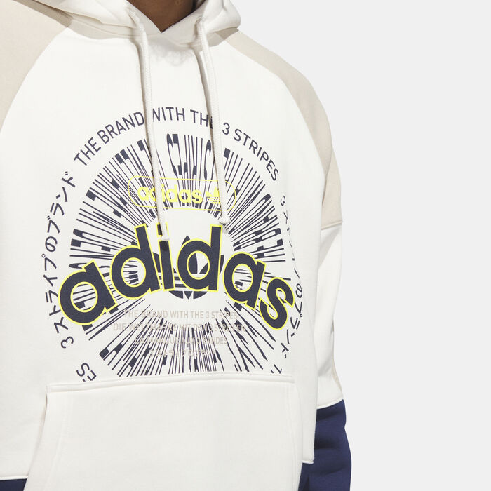 adidas Originals Men's Blocked Pullover Hoodie White image number 2