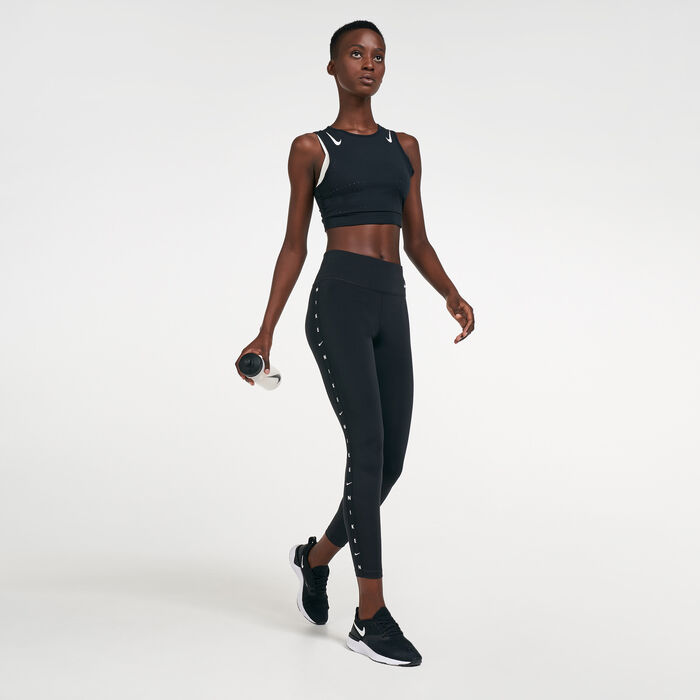 Nike Women's AeroSwift Crop Top Black Nike Women's AeroSwift Crop Top Black image number 2