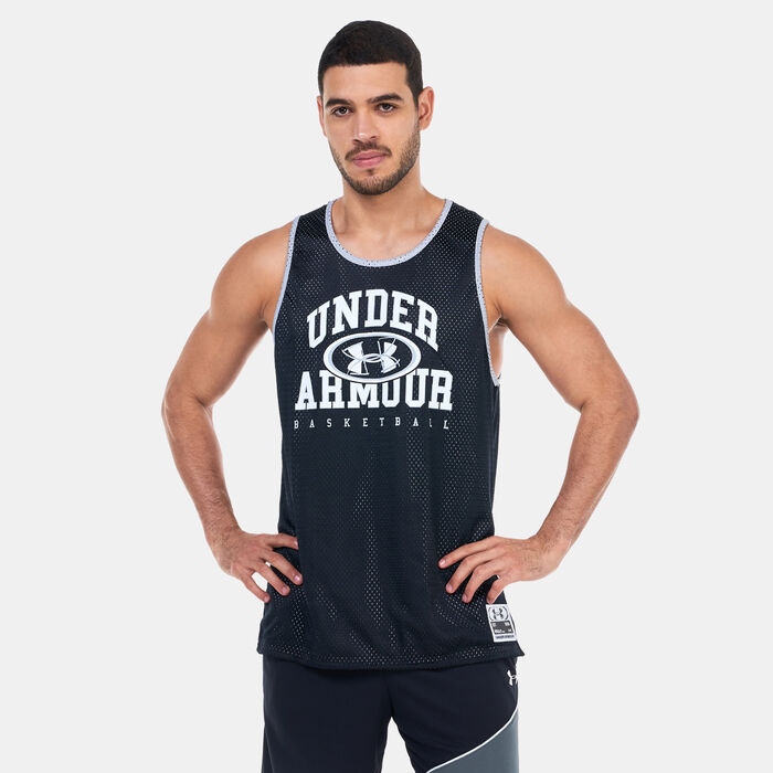 Under Armour Men's UA Baseline Reversible Basketball Jersey Black Under Armour Men's UA Baseline Reversible Basketball Jersey Black image number 0