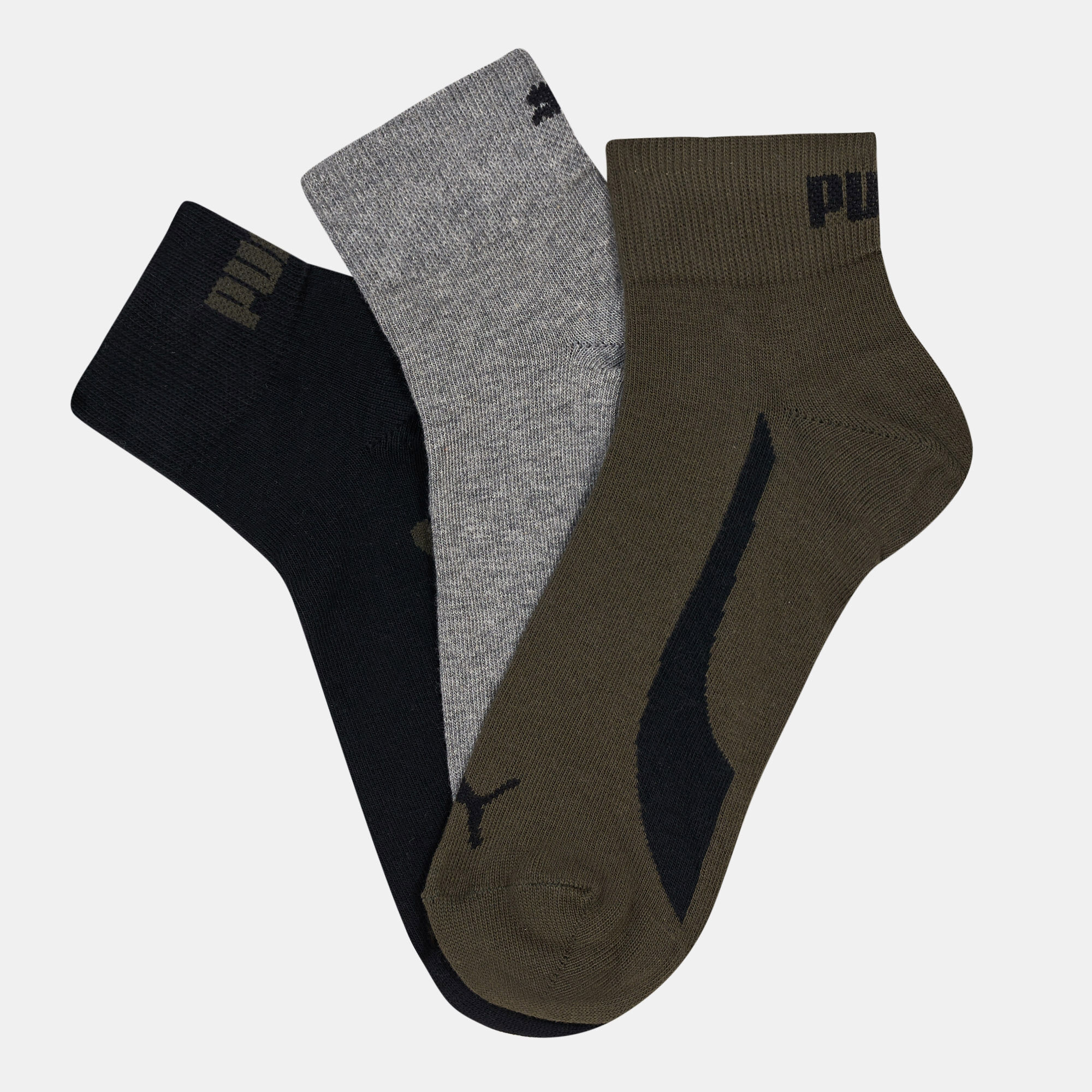 Buy Puma Lifestyle Quarter Socks 3 pack Green in KSA SSS