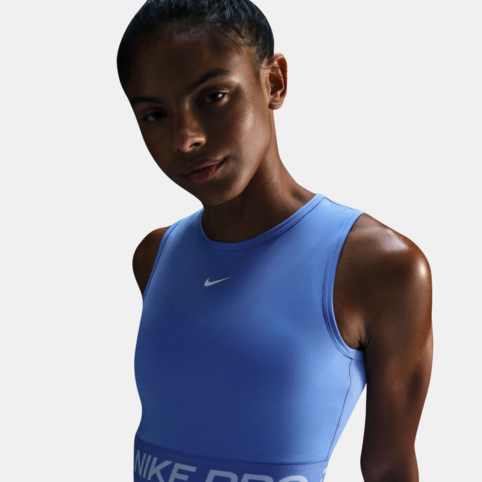 Nike Women's Pro Dri-FIT Crop Top Blue image number 3