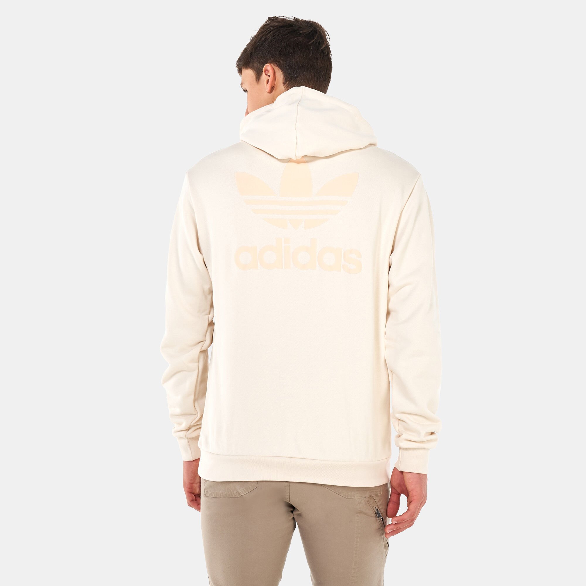 Adidas trefoil hoodie mist sun shop