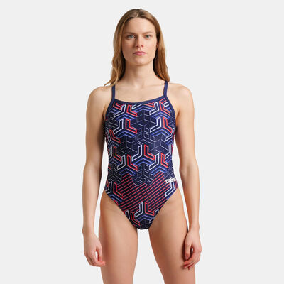 Arena Women's Kikko Pro Challenge Back One-Piece Swimsuit Multi-Color