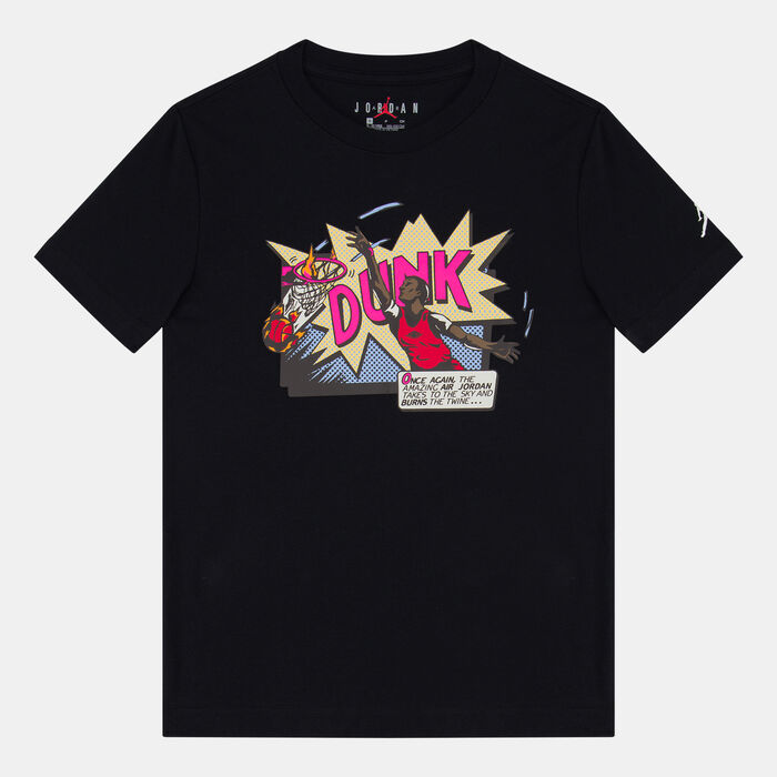 Jordan Kids' Air Dunk Comics T-Shirt Black Jordan Kids' Air Dunk Comics T-Shirt Black image number 0
