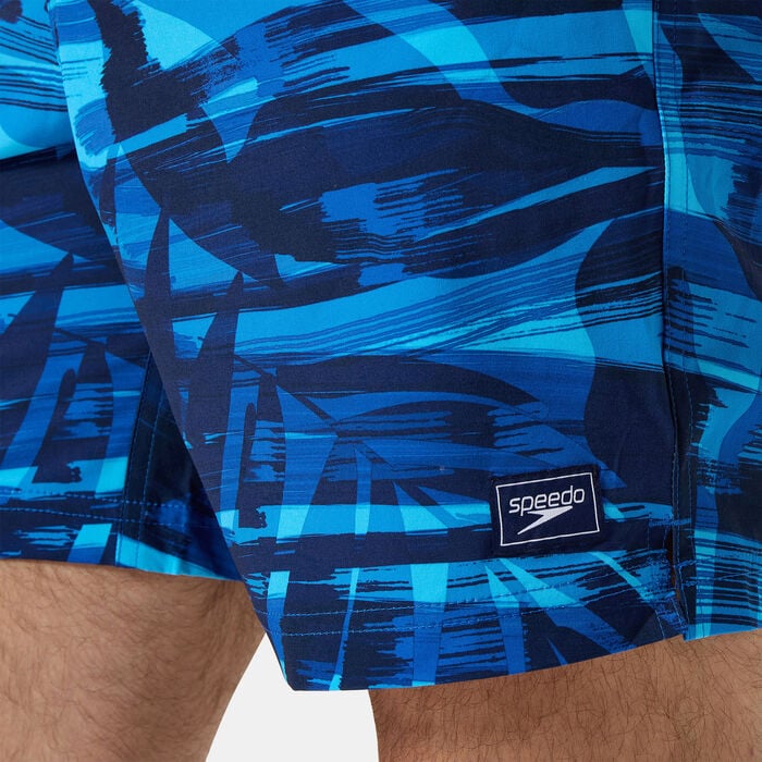 Speedo Men's Printed Redondo Edge Volley Swimming Shorts Blue Speedo Men's Printed Redondo Edge Volley Swimming Shorts Blue image number 4