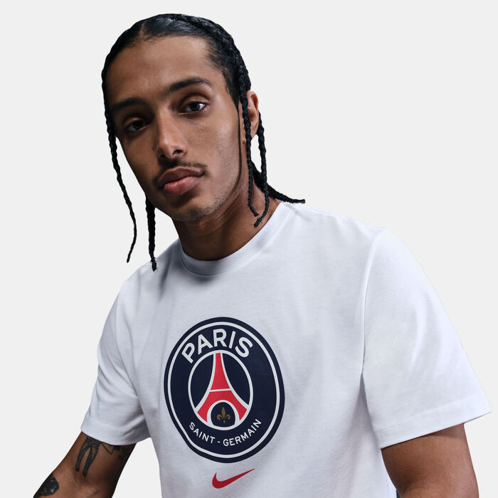 Nike Men's Paris Saint-Germain Crest T-Shirt White image number 3