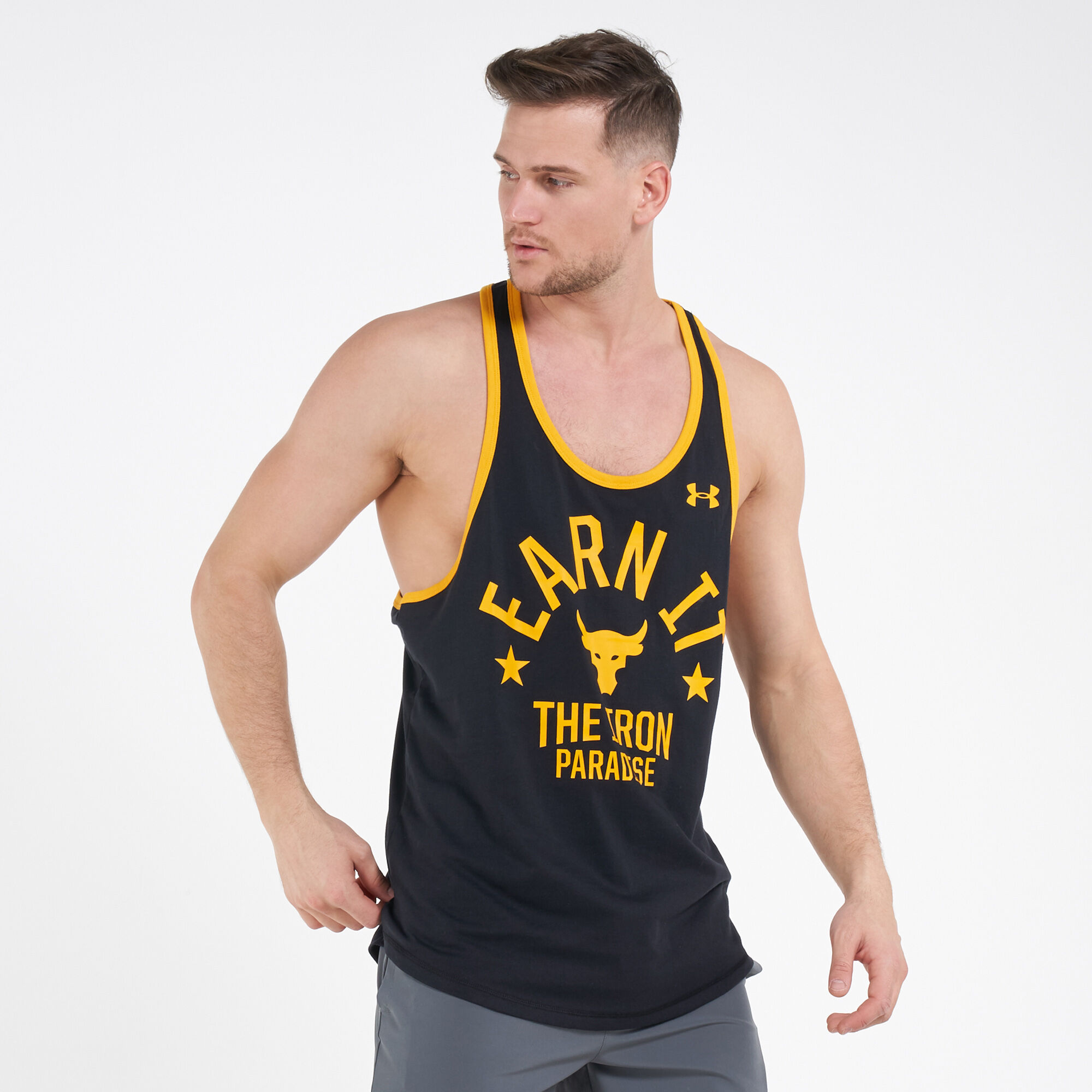 Under Armour Men's Project Rock Iron Paradise Tank, Outlaw Mana