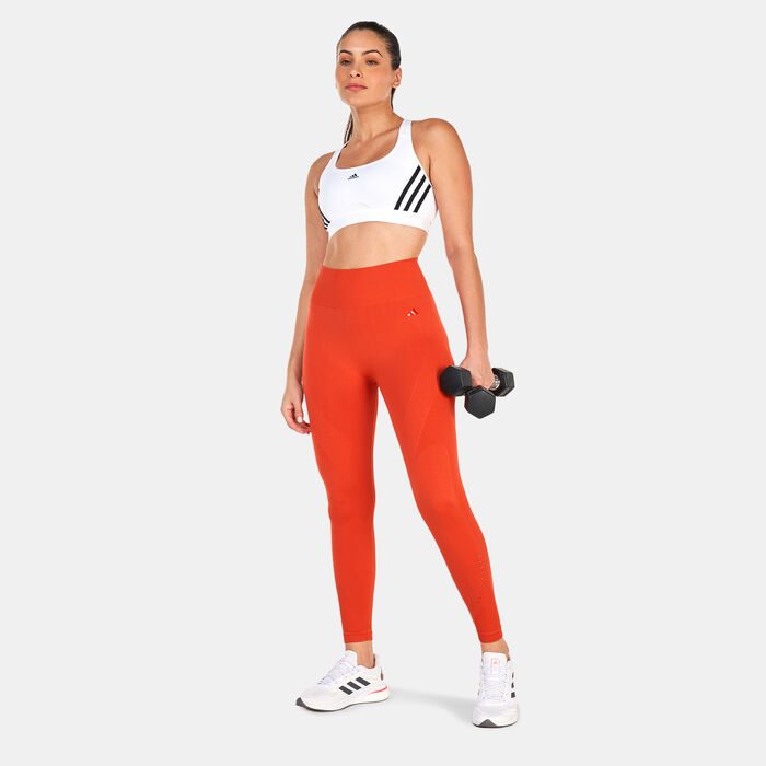 adidas Women's Powerreact Training Medium-Support 3-Stripes Sports Bra White adidas Women's Powerreact Training Medium-Support 3-Stripes Sports Bra White image number 2