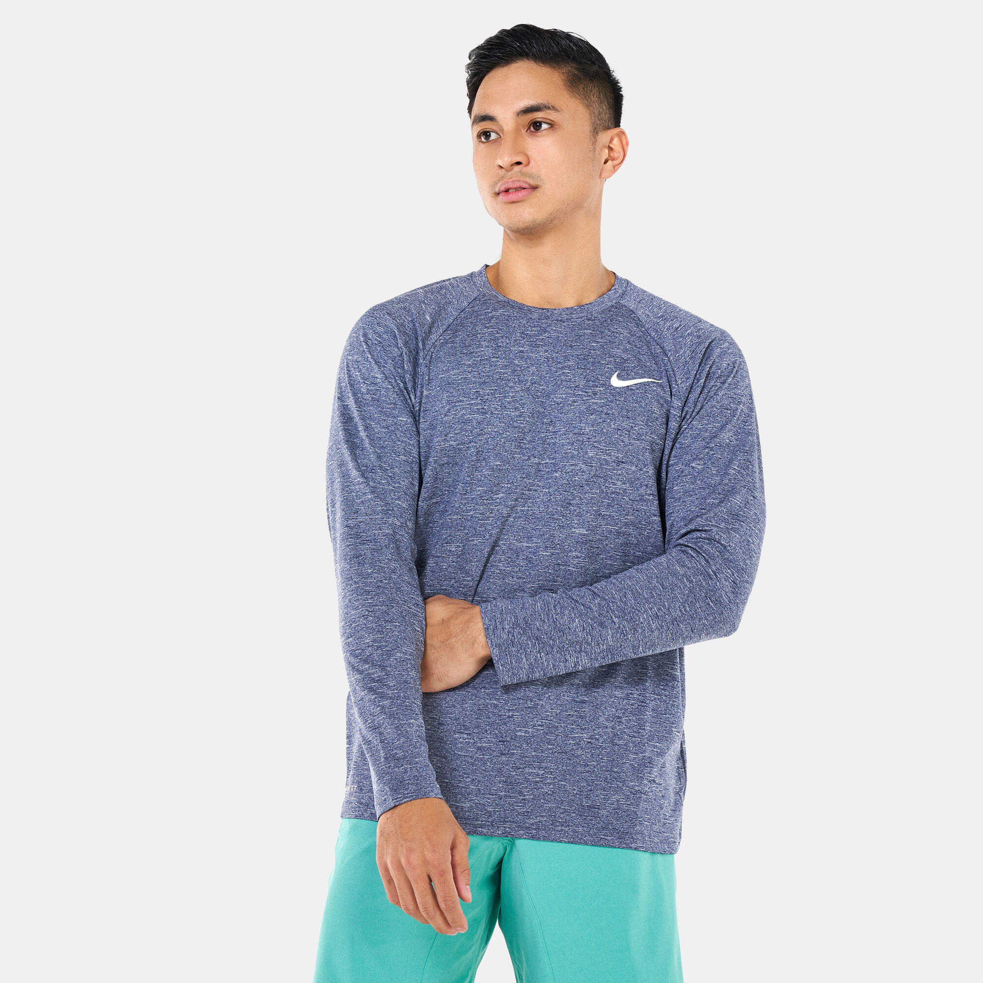 Buy Nike Swim Men s Heathered Long Sleeve Hydroguard Swim Shirt